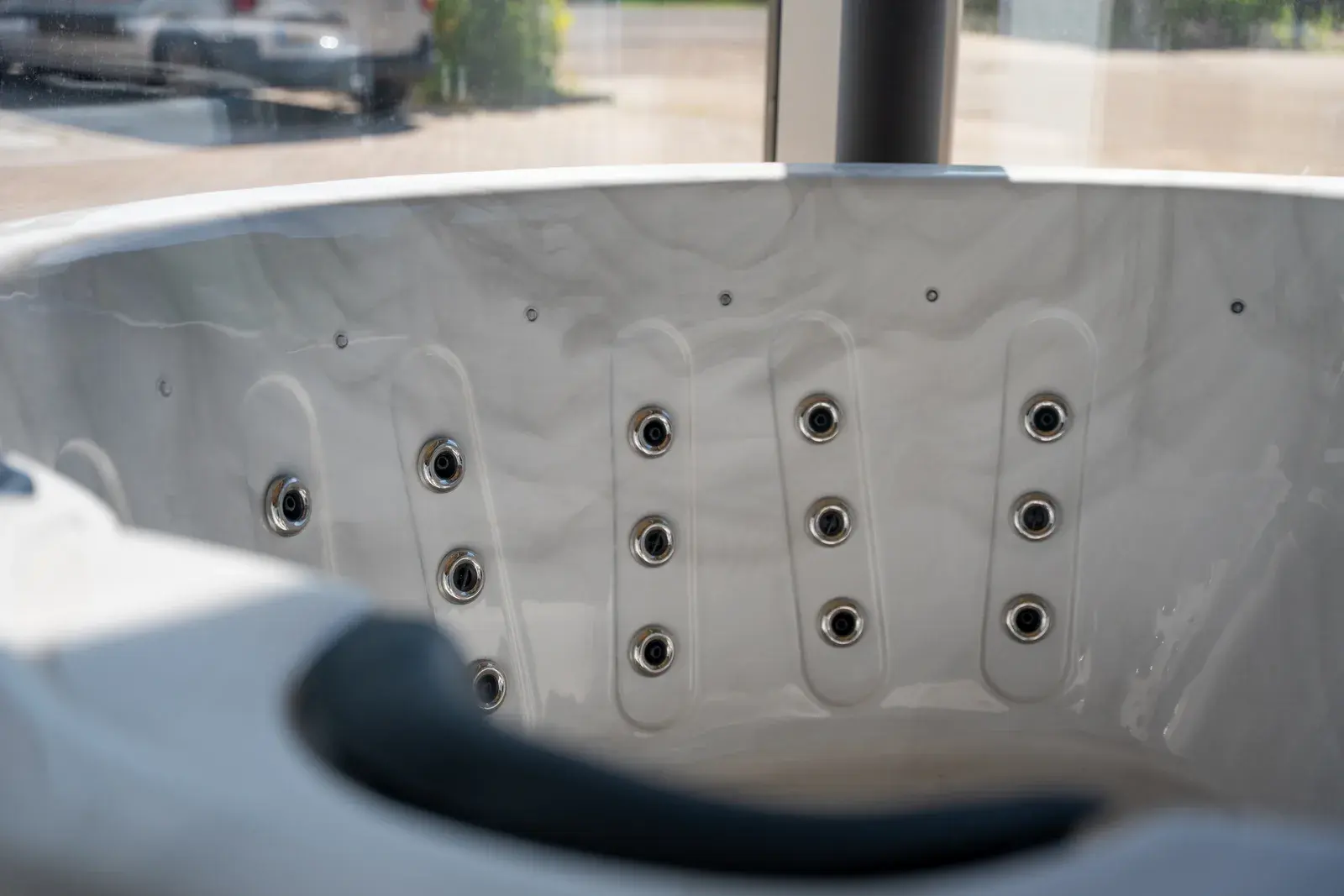 Close-up of the massage jets in a spa