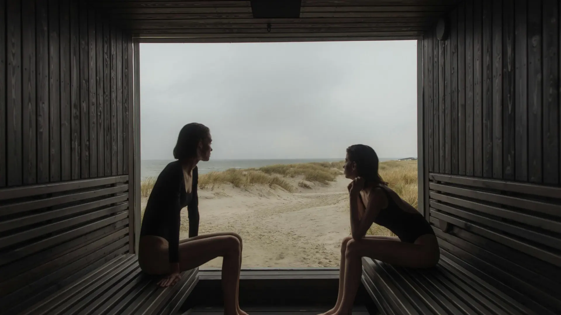 Indoor sauna in a wellness room